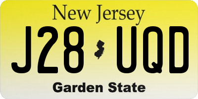 NJ license plate J28UQD