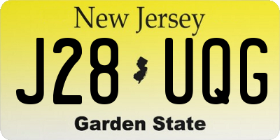 NJ license plate J28UQG