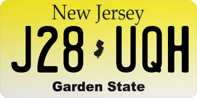 NJ license plate J28UQH