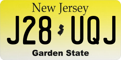 NJ license plate J28UQJ