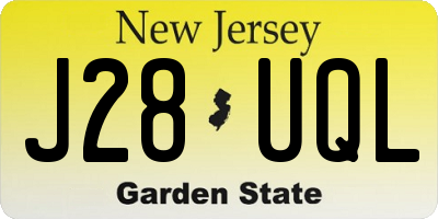 NJ license plate J28UQL