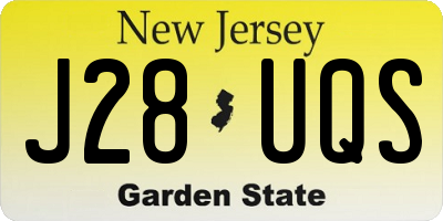 NJ license plate J28UQS