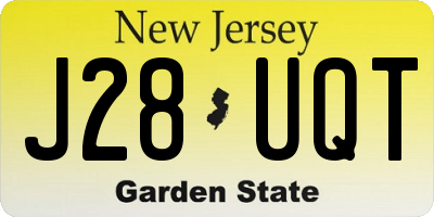 NJ license plate J28UQT