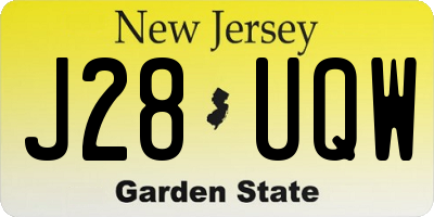 NJ license plate J28UQW