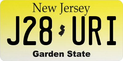 NJ license plate J28URI