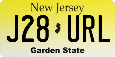 NJ license plate J28URL