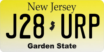 NJ license plate J28URP