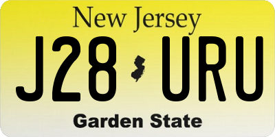 NJ license plate J28URU