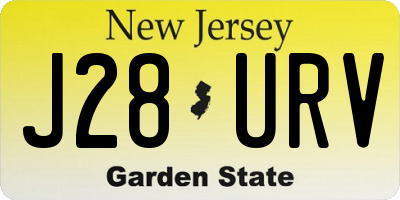 NJ license plate J28URV