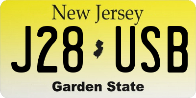 NJ license plate J28USB