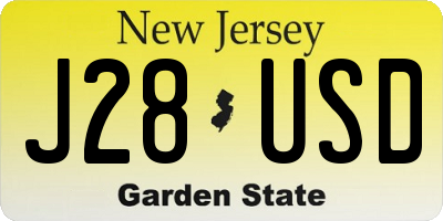 NJ license plate J28USD