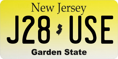 NJ license plate J28USE
