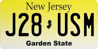 NJ license plate J28USM