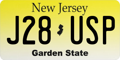NJ license plate J28USP