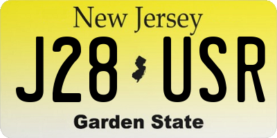 NJ license plate J28USR