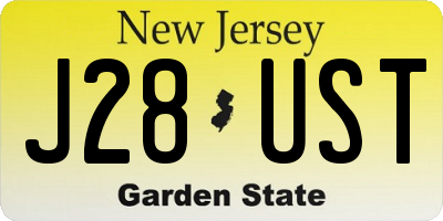 NJ license plate J28UST