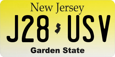 NJ license plate J28USV