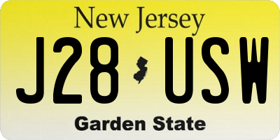 NJ license plate J28USW