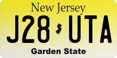 NJ license plate J28UTA