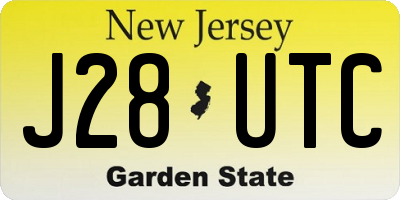 NJ license plate J28UTC