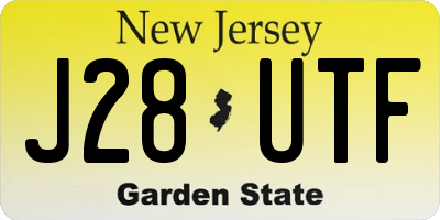 NJ license plate J28UTF