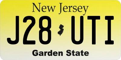 NJ license plate J28UTI