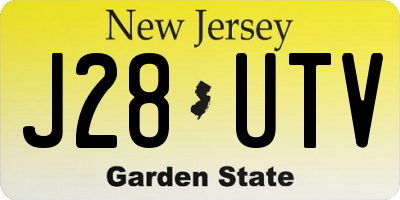NJ license plate J28UTV