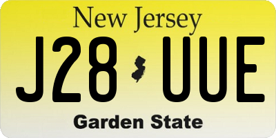 NJ license plate J28UUE
