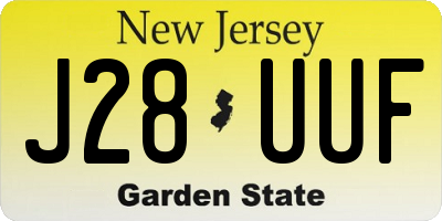 NJ license plate J28UUF