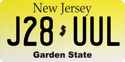 NJ license plate J28UUL