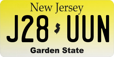 NJ license plate J28UUN