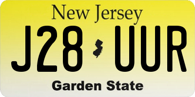 NJ license plate J28UUR