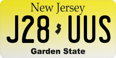 NJ license plate J28UUS