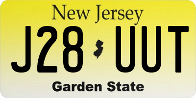 NJ license plate J28UUT