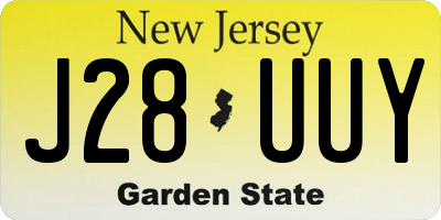 NJ license plate J28UUY