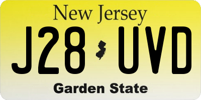 NJ license plate J28UVD