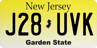 NJ license plate J28UVK