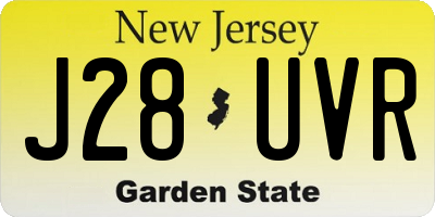 NJ license plate J28UVR