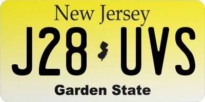 NJ license plate J28UVS