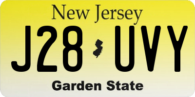 NJ license plate J28UVY