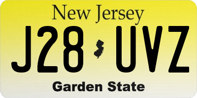 NJ license plate J28UVZ