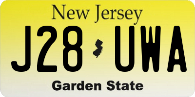 NJ license plate J28UWA