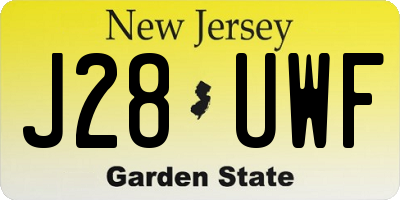 NJ license plate J28UWF