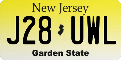 NJ license plate J28UWL