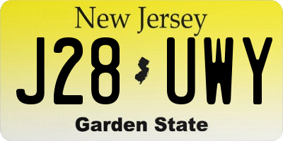 NJ license plate J28UWY