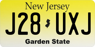NJ license plate J28UXJ