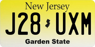 NJ license plate J28UXM