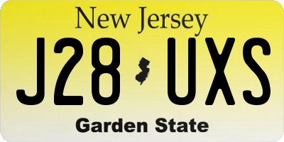 NJ license plate J28UXS