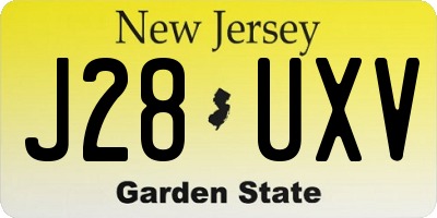 NJ license plate J28UXV