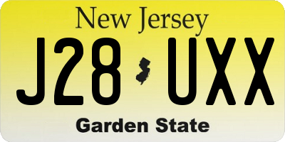 NJ license plate J28UXX